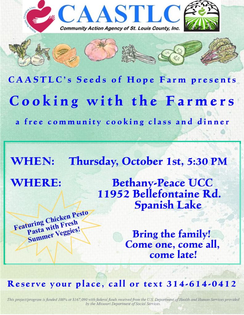 cooking with the farmers flyer